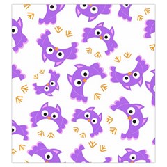 Purple Owl Pattern Background Drawstring Pouch (Large) from ArtsNow.com Back