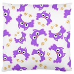 Purple Owl Pattern Background Standard Premium Plush Fleece Cushion Case (Two Sides)