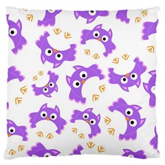 Purple Owl Pattern Background Standard Premium Plush Fleece Cushion Case (Two Sides) from ArtsNow.com Back