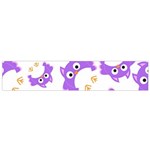 Purple Owl Pattern Background Small Premium Plush Fleece Scarf
