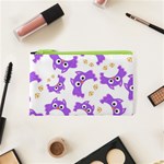 Purple Owl Pattern Background Cosmetic Bag (XS)