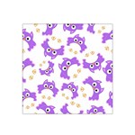 Purple Owl Pattern Background Satin Bandana Scarf 22  x 22 