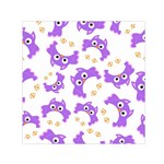 Purple Owl Pattern Background Square Satin Scarf (30  x 30 )