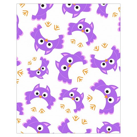 Purple Owl Pattern Background Drawstring Pouch (XL) from ArtsNow.com Front