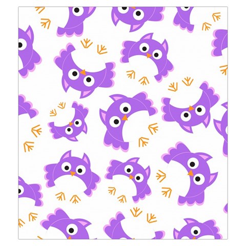 Purple Owl Pattern Background Drawstring Pouch (2XL) from ArtsNow.com Front