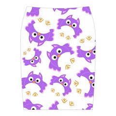 Purple Owl Pattern Background Midi Wrap Pencil Skirt from ArtsNow.com Back