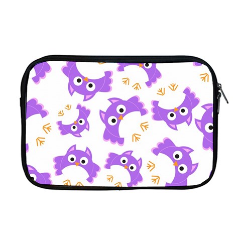 Purple Owl Pattern Background Apple MacBook Pro 17  Zipper Case from ArtsNow.com Front