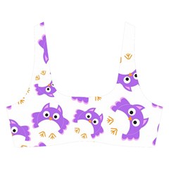 Purple Owl Pattern Background Cross Back Hipster Bikini Set from ArtsNow.com Front