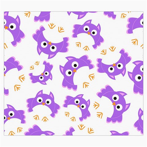 Purple Owl Pattern Background Roll Up Canvas Pencil Holder (S) from ArtsNow.com Front