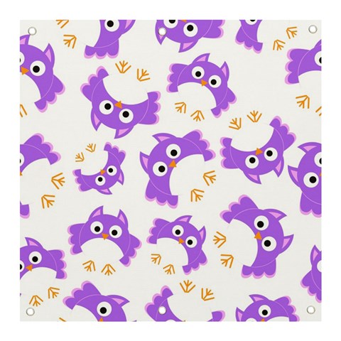 Purple Owl Pattern Background Banner and Sign 3  x 3  from ArtsNow.com Front