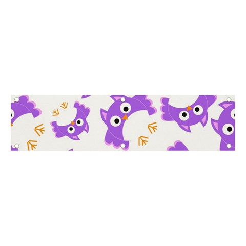 Purple Owl Pattern Background Banner and Sign 4  x 1  from ArtsNow.com Front
