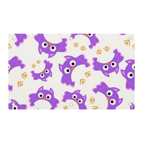 Purple Owl Pattern Background Banner and Sign 5  x 3  from ArtsNow.com Front