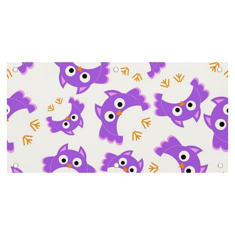 Purple Owl Pattern Background Banner and Sign 6  x 3  from ArtsNow.com Front