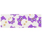 Purple Owl Pattern Background Banner and Sign 9  x 3 
