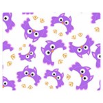 Purple Owl Pattern Background Premium Plush Fleece Blanket (Medium)