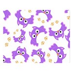 Purple Owl Pattern Background Premium Plush Fleece Blanket (Large)