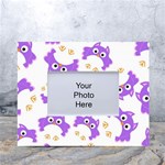 Purple Owl Pattern Background White Tabletop Photo Frame 4 x6 