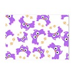 Purple Owl Pattern Background Crystal Sticker (A4)