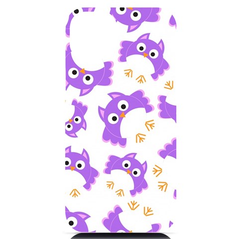 Purple Owl Pattern Background iPhone 14 Plus Black UV Print Case from ArtsNow.com Front