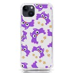 Purple Owl Pattern Background iPhone 14 Plus TPU UV Print Case