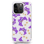 Purple Owl Pattern Background iPhone 14 Pro TPU UV Print Case