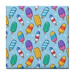 Cute Kawaii Ice Cream Seamless Pattern Tile Coaster