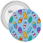 Cute Kawaii Ice Cream Seamless Pattern 3  Buttons