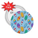 Cute Kawaii Ice Cream Seamless Pattern 2.25  Buttons (10 pack) 