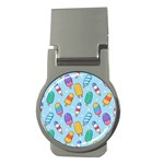 Cute Kawaii Ice Cream Seamless Pattern Money Clips (Round) 