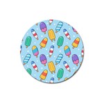 Cute Kawaii Ice Cream Seamless Pattern Magnet 3  (Round)