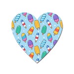 Cute Kawaii Ice Cream Seamless Pattern Heart Magnet