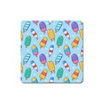 Cute Kawaii Ice Cream Seamless Pattern Square Magnet