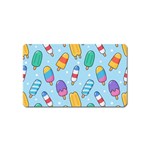 Cute Kawaii Ice Cream Seamless Pattern Magnet (Name Card)