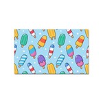 Cute Kawaii Ice Cream Seamless Pattern Sticker Rectangular (100 pack)