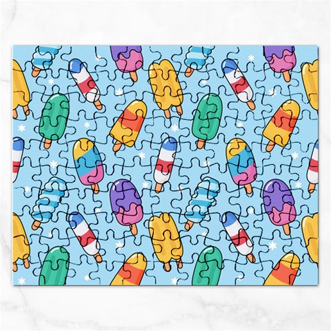 Cute Kawaii Ice Cream Seamless Pattern Rectangular Jigsaw Puzzl from ArtsNow.com Front