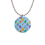 Cute Kawaii Ice Cream Seamless Pattern 1  Button Necklace