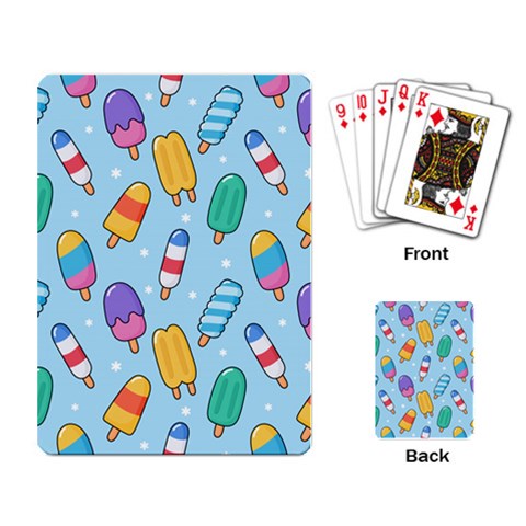 Cute Kawaii Ice Cream Seamless Pattern Playing Cards Single Design (Rectangle) from ArtsNow.com Back