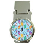 Cute Kawaii Ice Cream Seamless Pattern Money Clip Watches