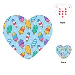 Cute Kawaii Ice Cream Seamless Pattern Playing Cards Single Design (Heart)