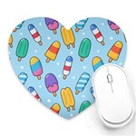 Cute Kawaii Ice Cream Seamless Pattern Heart Mousepad