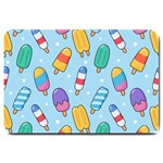 Cute Kawaii Ice Cream Seamless Pattern Large Doormat