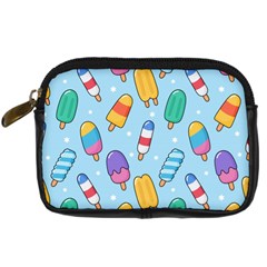Cute Kawaii Ice Cream Seamless Pattern Digital Camera Leather Case from ArtsNow.com Front