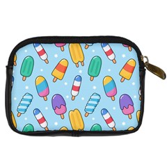 Cute Kawaii Ice Cream Seamless Pattern Digital Camera Leather Case from ArtsNow.com Back