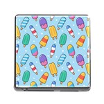Cute Kawaii Ice Cream Seamless Pattern Memory Card Reader (Square 5 Slot)