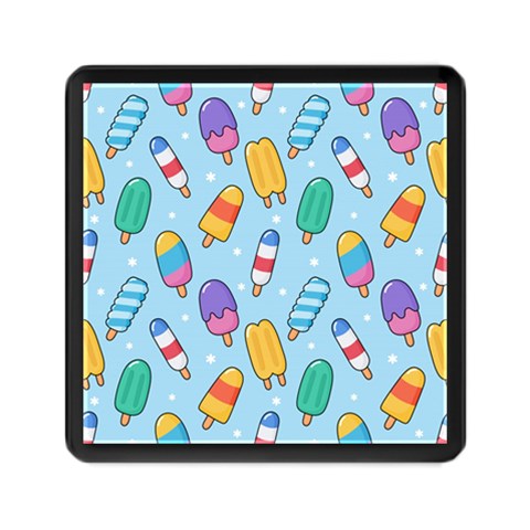 Cute Kawaii Ice Cream Seamless Pattern Memory Card Reader (Square) from ArtsNow.com Front