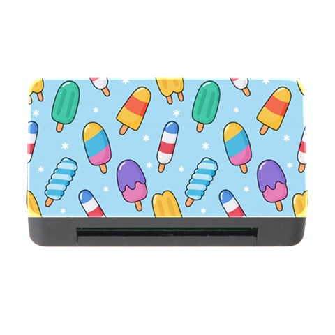Cute Kawaii Ice Cream Seamless Pattern Memory Card Reader with CF from ArtsNow.com Front