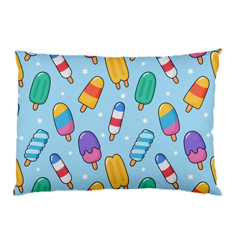 Cute Kawaii Ice Cream Seamless Pattern Pillow Case (Two Sides) from ArtsNow.com Front