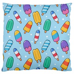 Cute Kawaii Ice Cream Seamless Pattern Large Cushion Case (Two Sides) from ArtsNow.com Back