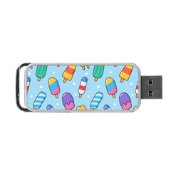Cute Kawaii Ice Cream Seamless Pattern Portable USB Flash (Two Sides) from ArtsNow.com Front
