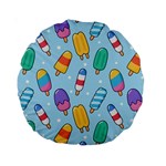Cute Kawaii Ice Cream Seamless Pattern Standard 15  Premium Round Cushions
